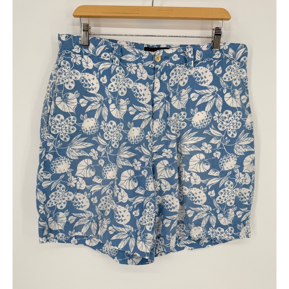 Polo Golf Ralph Lauren Gordon Shorts Mens 36 Blue Floral Pineapple Cotton EUC
